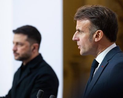 Leaders give press conference after ‘coalition of the willing’ meeting in Paris – as it happened