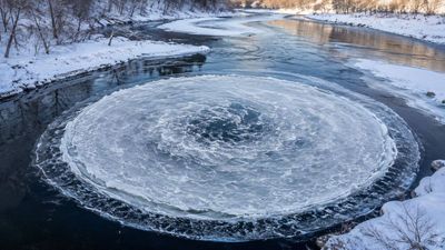 Every winter, Canadian rivers produce giant spinning circles of ice. Scientists now know why
