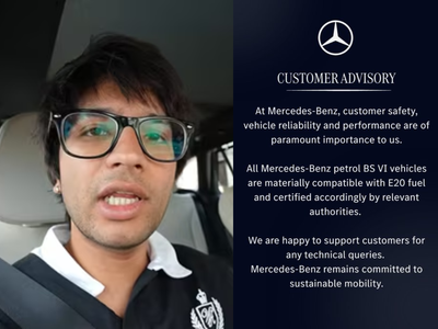 Mercedes-Benz responds after YouTuber Sourav Joshi claims his SUV's mileage dropped from 17 kmpl to just 5 after using E20 petrol