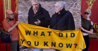 Activists stage stunt over Andrew and Epstein relationship at Buckingham Palace