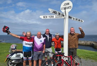'I was blown off my bike twice' – 83-year-old sets new record for riding Land’s End to John O'Groats