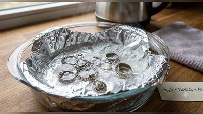 This aluminum foil trick can make tarnished silver jewelry shine again in minutes at home - DIY cleaning hacks you must know