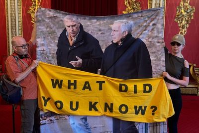 Anti-Monarchy Activists Pull Prince Andrew and Epstein Stunt Inside Buckingham Palace's Throne Room