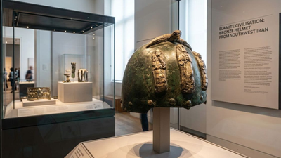 A 3,500-year-old bronze helmet from ancient Iran reveals how Elamite warrior kings carried their gods into battle