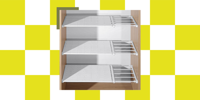 These 'Tension Shelves' Help Add Extra Levels to Your Kitchen Cabinets If You Feel Like You're Wasting Space — And They're Really Easy to Install