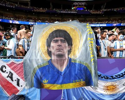 ‘For Diego’: spectre of Maradona looms over Argentina ahead of England clash