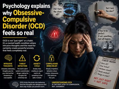 Psychology explains why Obsessive-Compulsive Disorder (OCD) feels so real - and why intrusive thoughts can be incredibly difficult to ignore