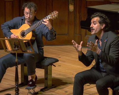Karim Sulayman/Sean Shibe review – tenor and guitarist beguile in wide-ranging and joyful recital