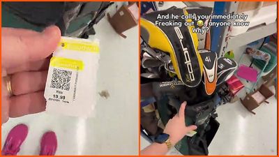 Nashville woman texted her husband a video of a $19.99 Goodwill golf bag, but had no idea what was inside. He showed her what it was actually worth