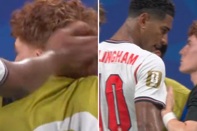 Jude Bellingham appears to slap Argentina player on the head after England World Cup defeat