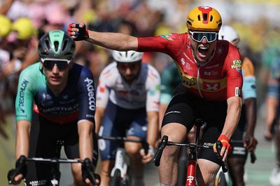 Tour de France: Søren Wærenskjold goes from distance to hold off Olav Kooij for victory in furiously-fast stage 11