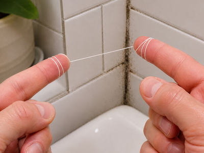 How to clean tight bathroom corners, which are often the worst offenders, using dental floss