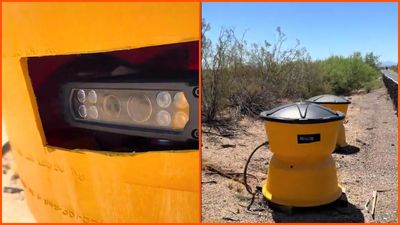 Man exposes giant yellow pods with cameras stationed on Arizona road. Then he takes a second look: ‘explain to me and there’s a cable going in the backside’