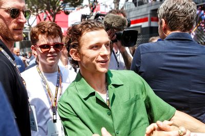 Esteban Ocon unveils special "Spider-Man: Brand New Day" helmet to Tom Holland