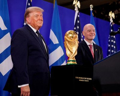 Trump praises Balogun decision, repeats 2020 election falsehoods in appearance with Infantino