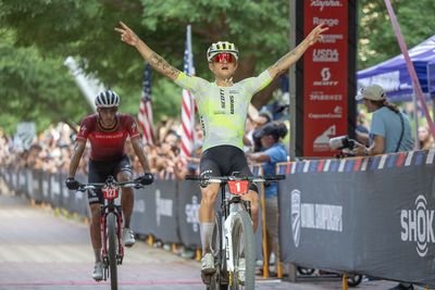 Andorra winner Bjorn Riley edges out Christopher Blevins for a second US mountain bike national title in short track cross-country
