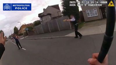 Moment man who killed dog walker in 'random' attack in west London is Tasered by police