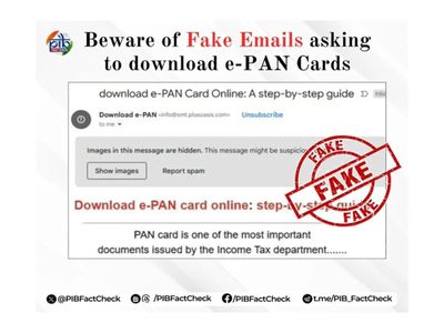 Government warns against fake emails asking users to download e-PAN cards