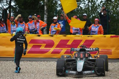 George Russell out of F1 Belgian GP after Lewis Hamilton contact