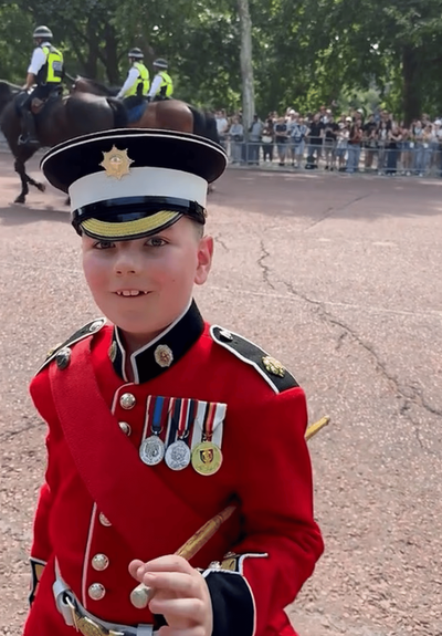 The moment cavalry riders give young military fan a touching tribute