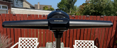 The Dimplex FlexBlade Multi-Directional Bladeless Fan looks like it's part of a plane, but despite its propeller-like design it may struggle to cool your aircraft hangar