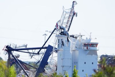 Person injured after ship reportedly collides with crane