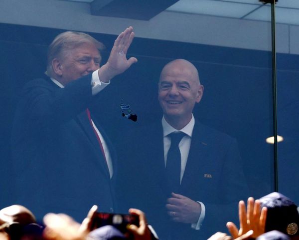 Donald Trump arrives by helicopter to attend World Cup final alongside Gianni Infantino