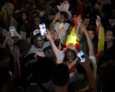 Wild scenes in London's West End as thousands of Spain fans celebrate World Cup victory