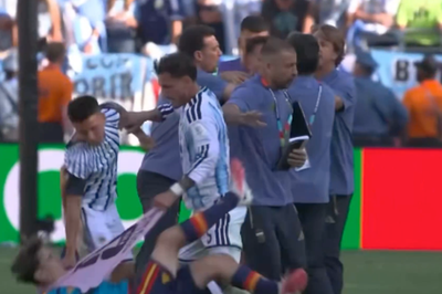 Argentina spark shocking brawl with Spain at full time in World Cup final