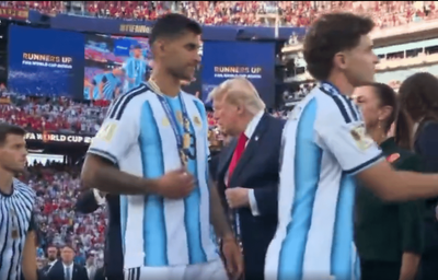 Watch: Cristian Romero snubs Donald Trump handshake after World Cup final