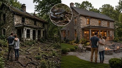 In 2020, a couple bought an abandoned 1830s house at auction and found a snake-filled property; 5 years later, they revealed how they turned it into a family home