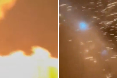 Footage shows suspected Iranian missile attack on US base – leaving two dead and one missing