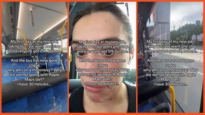 Brisbane woman takes public transport to new job, the bus goes one stop and then everyone but her gets off, ‘The bus has now gone rogue’