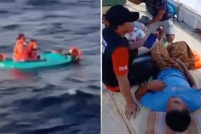 Mother and son found on remote island days after shipwreck off Indonesia coast