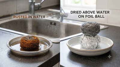 Before you throw away rusty steel wool, try this simple aluminum foil hack