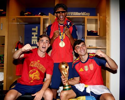 A big red speaker, Louis Vuitton trophy trunks and a tattoo bet – how Spain celebrated World Cup win