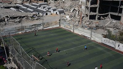 Gaza amputees recreate World Cup final in damaged stadium
