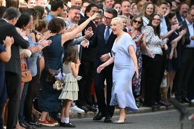 Burnham's wife makes No10 fashion statement: Marie-France van Heel wears £850 Victoria Beckham dress