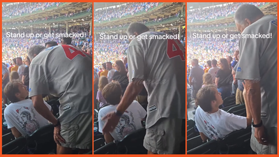 Chicago Cubs fan slaps young supporter for sitting during the Star-Spangled Banner, ‘Stand up or get smacked’