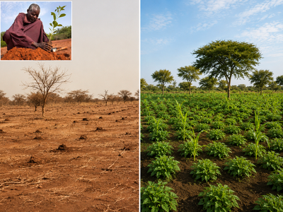 Burkina Faso’s desert was swallowing his land, so one farmer dug thousands of pits and grew a 40-hectare forest