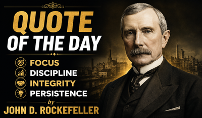 Quote of the Day by John D. Rockefeller: “I do not think that there is any other quality so essential to success of any kind as the…” — Inspiring lessons on perseverance, resilience, and why persistence outlasts talent from the legendary oil magnate, pioneering philanthropist, and America's first billionaire