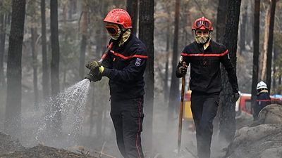 Wildfire in southern France under control, blaze rages on in Spain
