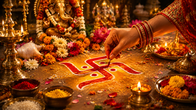 Why Hindus Draw The Swastik Before Every Puja