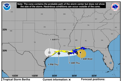 Tropical Storm Bertha’s latest track and when it’s expected to make landfall