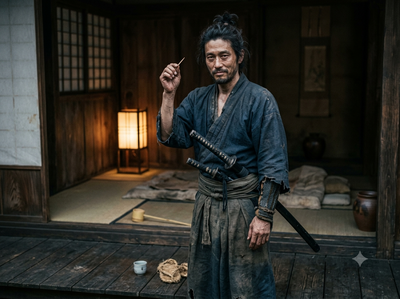 Japanese proverb of the day: 'Even when a samurai has not eaten, he holds...' Life lessons from motivational proverb on dignity, hardship, unyielding pride, vulnerability, discipline, unbreakable spirit and composure