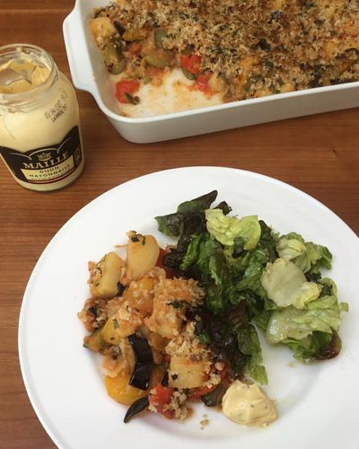 Rachel Roddy’s ratatouille and potato gratin recipe