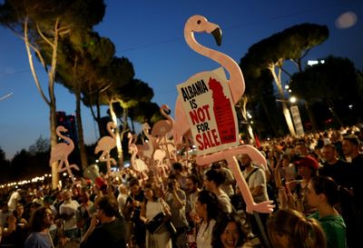 Albania police teargas protesters against Trump-linked resort