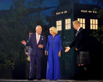 The king emerges from Tardis as Commonwealth Games face battle for time and space