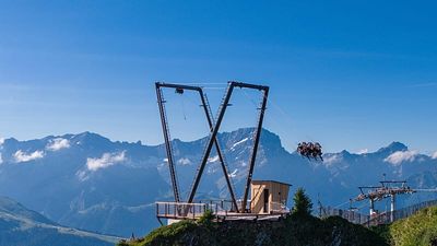 ‘Like a bird flying’: You can now soar on a giant swing over the Swiss Alps