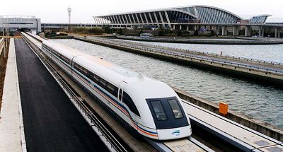 China unveiled a 600-km-per-hour maglev train prototype that uses magnetic levitation instead of wheel-to-rail contact, fast enough to cut a five-hour journey down to two and a half hours